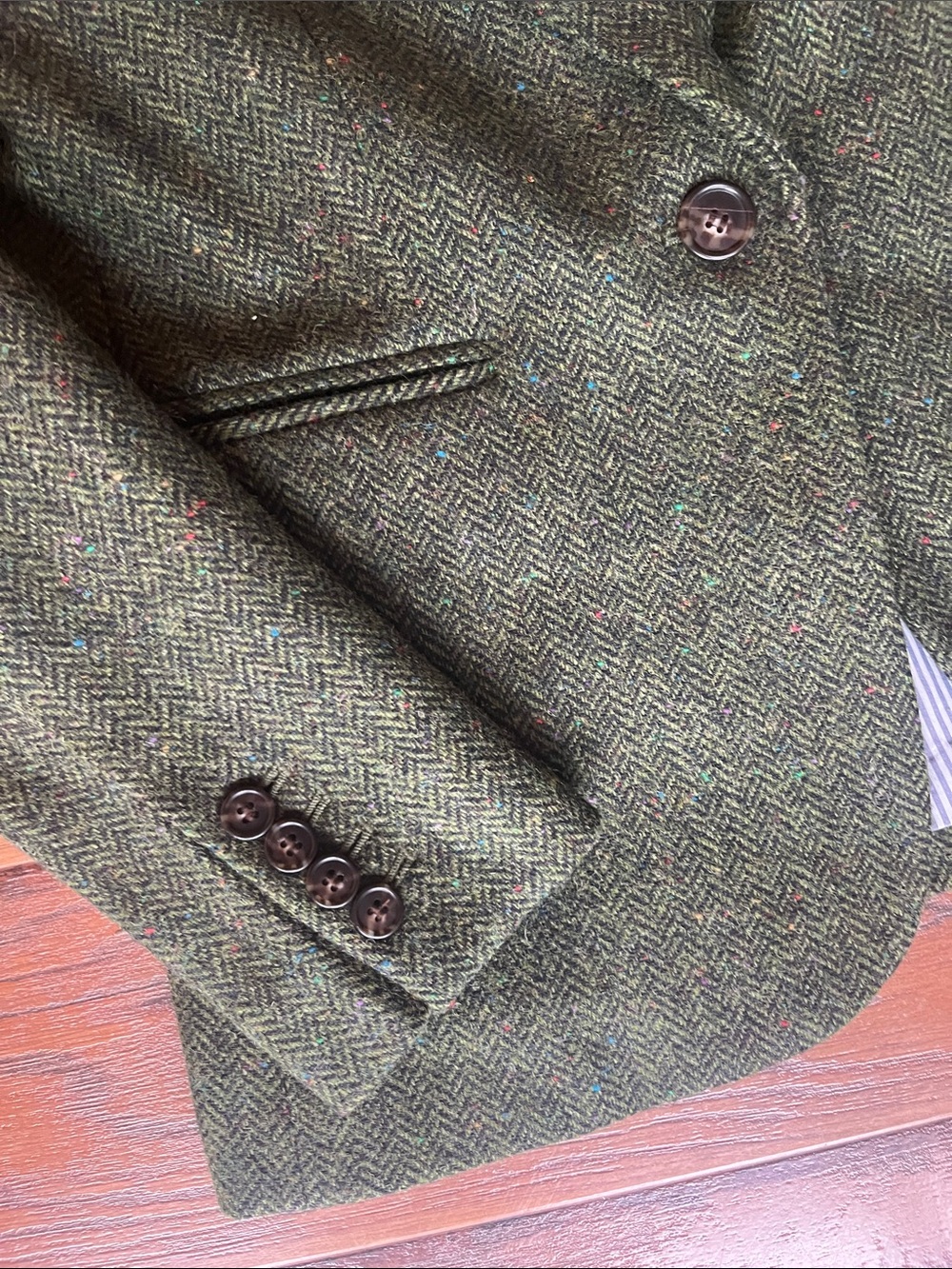 J. Crew Green Herringbone Women's Blazer - Size 2 - Picture 4 of 10